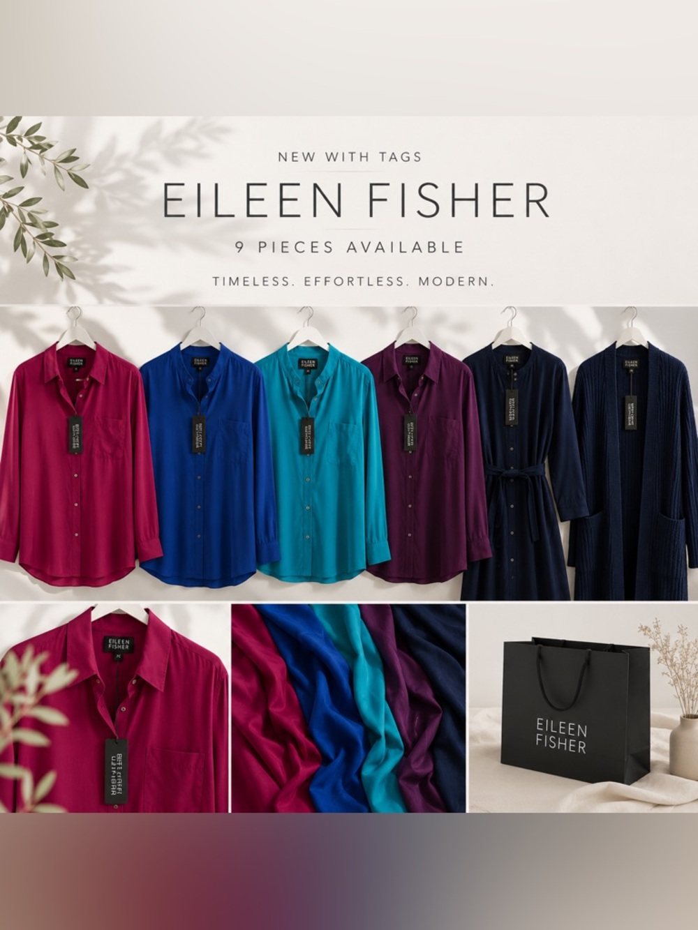 Eileen Fisher Silk Collection XS, PS NWT